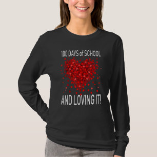T-shirt Jolie coeur aimant 100 jours d'école Happy 100ème