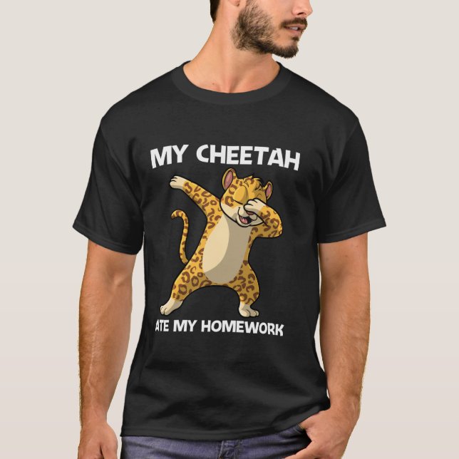 T-shirt Jolie Conception Cheetah Pour Enfants Garçons Chat (Devant)