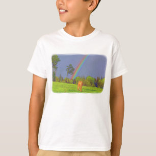 T-shirt Jolie couleur Cheval et Rainbow Design