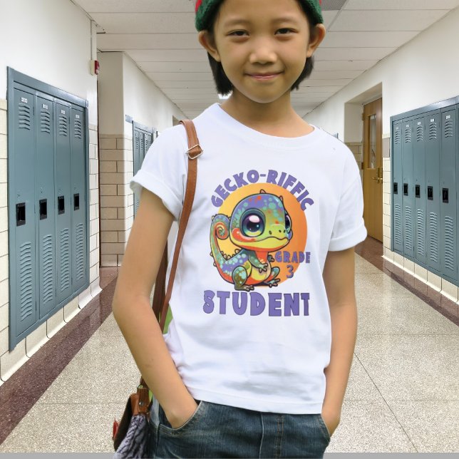 T-shirt Jolie couleur Gecko School Nom de l'année Gecko-ri (Créateur téléchargé)