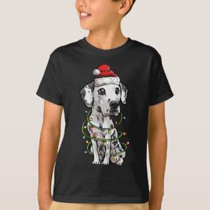 T-shirt Jolie Dalmatie Père Noël Noël Arbre Lumières Noël