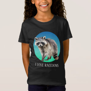 T-Shirt Jolie dame folle raccoon ajouter du texte