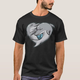 T-shirt Jolie dauphins Couple forme coeur Aimer animaux
