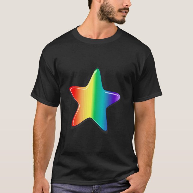 T-shirt Jolie Étoile Arc-en-Ciel (Devant)