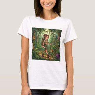 T-shirt Jolie exploratrice de dessin animé dans la jungle