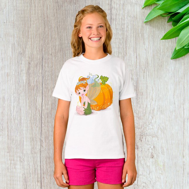T-shirt Jolie fée de jardin d'automne avec citrouille magi (Créateur téléchargé)