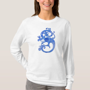T-shirt Jolie Feminine Imaginaire Médiéval Bleu Dragon