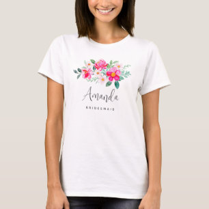 T-shirt Jolie femme de chambre de Bouquet de fleurs roses