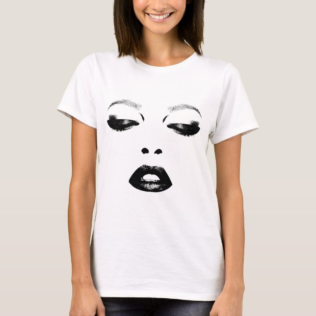 T-shirt Jolie femme face Eyes lèvres Mode Art original (Devant)