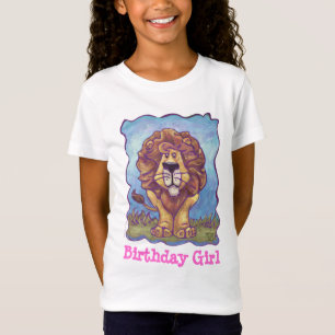 T-Shirt Jolie fête de fille d'anniversaire Lion