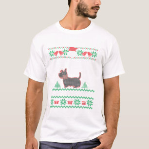 T-shirt Jolie fête de Noël écossaise Terrier écossais