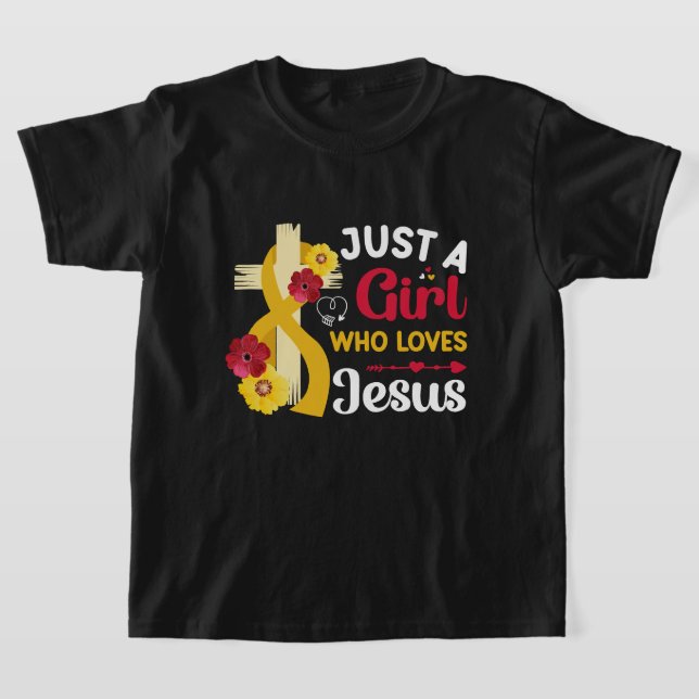 T-shirt Jolie fille aime Jésus (Poser)