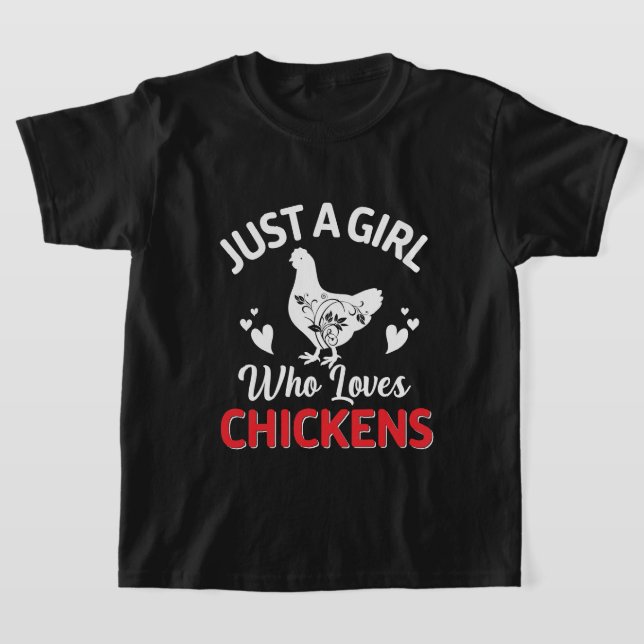 T-shirt Jolie fille aime les poulets (Poser)