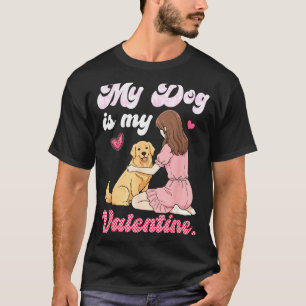 T-shirt Jolie Fille Avec Mon Chien Est Ma Saint-Valentin G