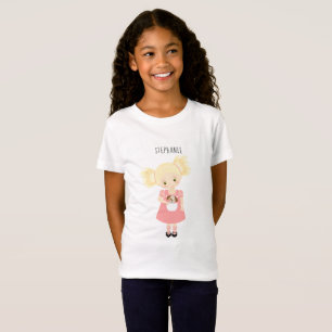 T-Shirt Jolie fille blonde d'anniversaire et chiot