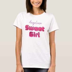 T-shirt Jolie fille bonbon rose lolly typographie