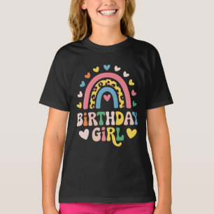 T-shirt jolie fille d'anniversaire coloré arc-en-ciel