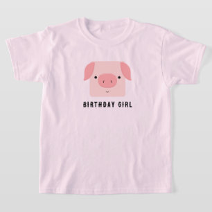T-shirt Jolie fille d'anniversaire rose Piggy