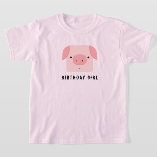 T-shirt Jolie fille d'anniversaire rose Piggy (Poser)