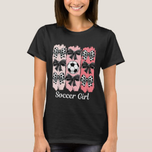 T-shirt Jolie Fille de Football Coquette Nœud Fille de Foo