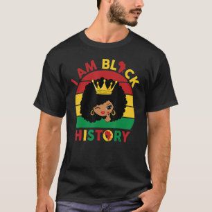 T-shirt Jolie fille de la Reine Noire avec Afro Puff Coeur