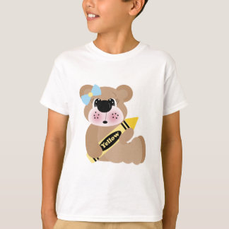 T-shirt jolie fille de l'école avec crayon jaune