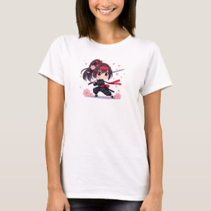T-shirt Jolie fille fleur de guerrière ninja