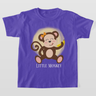 T-shirt jolie fille petit singe ajouter texte