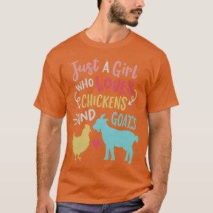 T-shirt Jolie Fille Qui Aime Les Poules Amoureux Des Chèvr