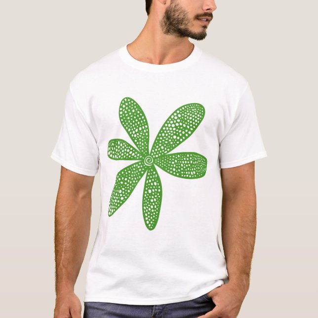 T-shirt Jolie fleur - Avocado Green (Devant)