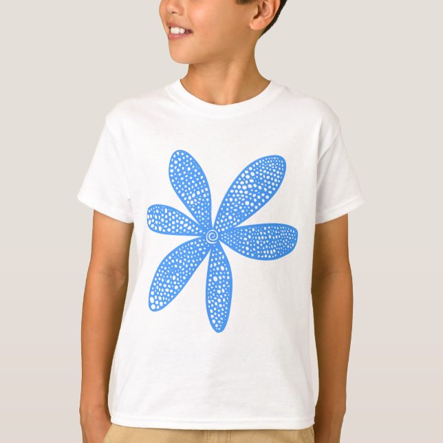 T-shirt Jolie Fleur - Bébé Bleu (Devant)