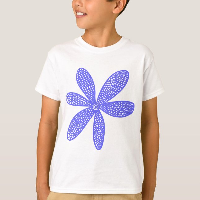 T-shirt Jolie Fleur - bleu électrique (Devant)