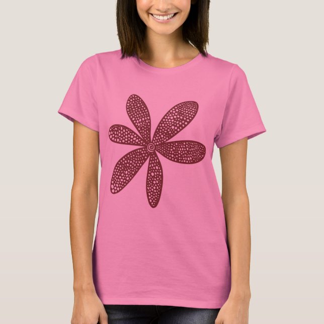 T-shirt Jolie fleur - Brown (Devant)