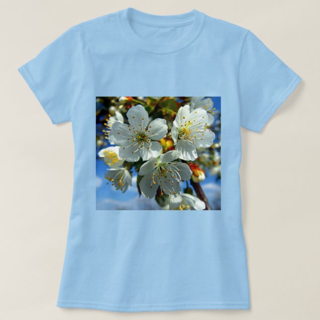T-shirt Jolie fleur de pommier en fleurs  (Design devant)