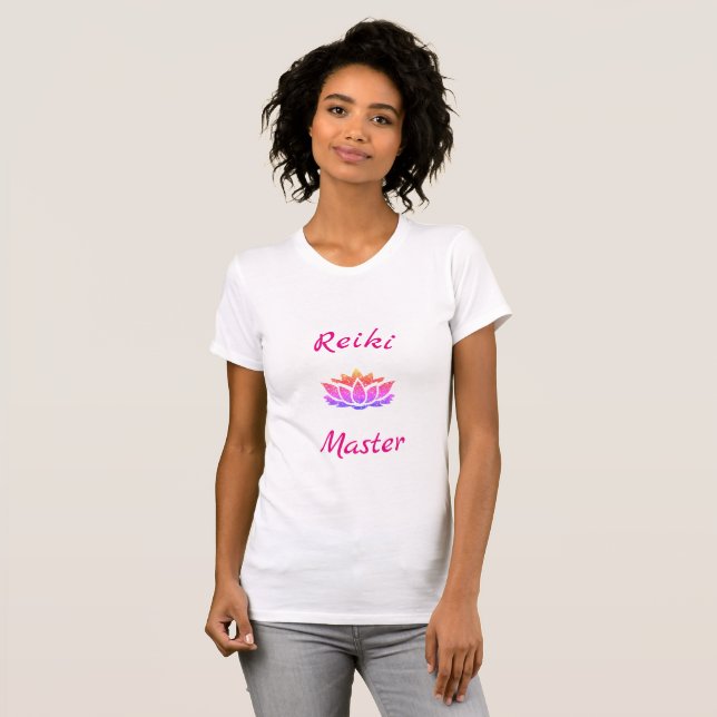 T-shirt Jolie fleur Lotus Reiki Master design (Devant entier)