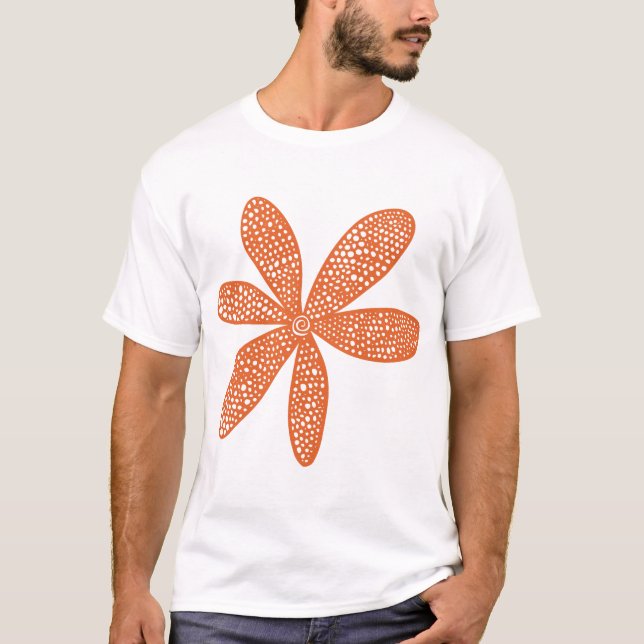 T-shirt Jolie Fleur - Marron Rouge (Devant)