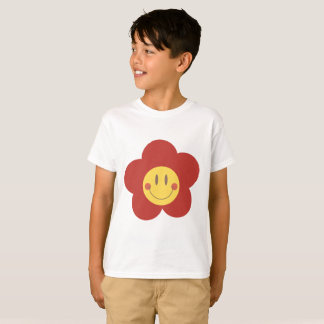 T-shirt Jolie fleur souriante Rétro esthétique Visage heur