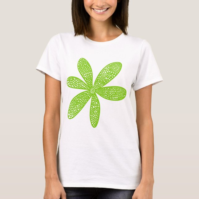 T-shirt Jolie Fleur - Vert Martien (Devant)