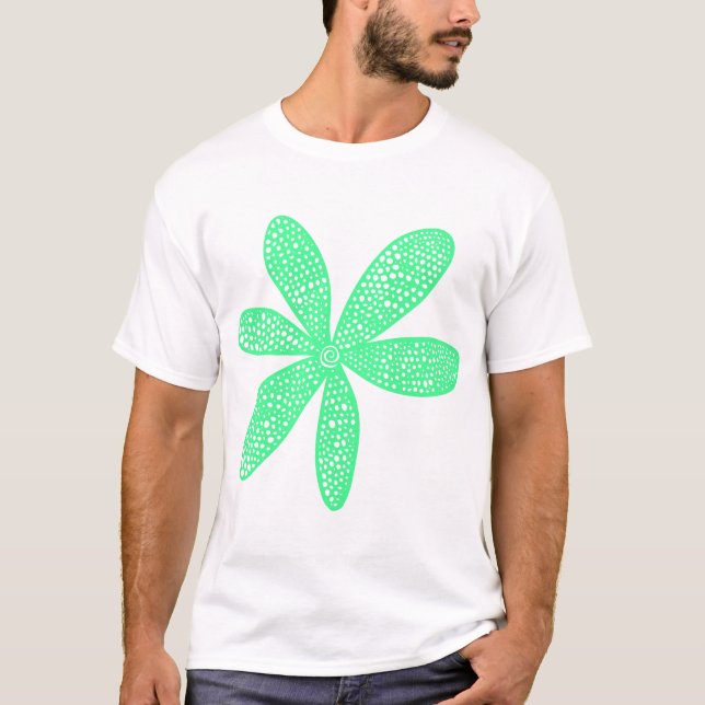 T-shirt Jolie Fleur - Vert Menthe (Devant)