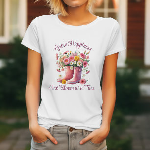 T-shirt Jolie florale fait grandir le bonheur une fleur à
