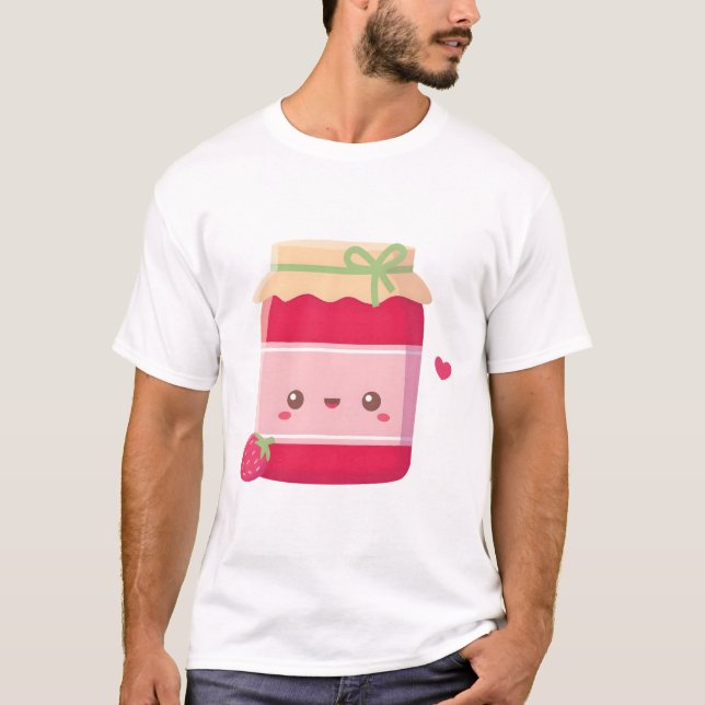 T-shirt Jolie fraise et pot de confiture (Devant)