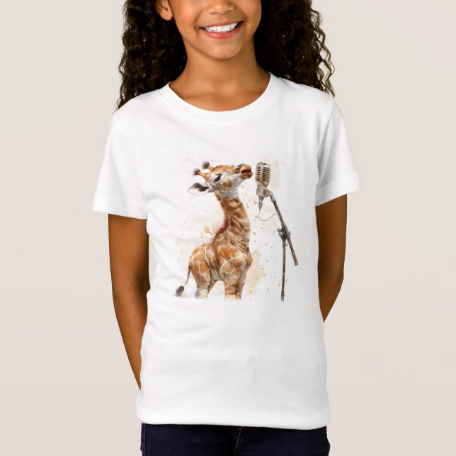T-Shirt Jolie girafe chantante (Devant)