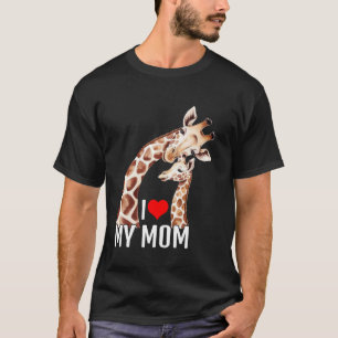 T-shirt Jolie girafe maman avec bébé Fête des Mères