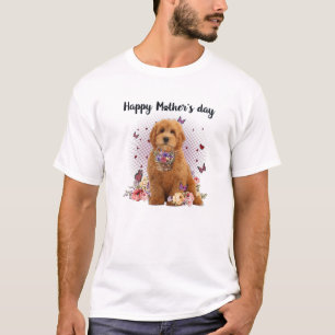 T-shirt Jolie Goldendoodle Maman Fleur Joyeuse Fête des Mè