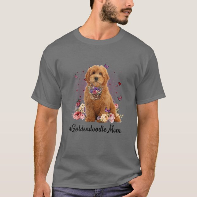 T-shirt Jolie Goldendoodle Maman Fleur Joyeuse Fête des Mè (Devant)