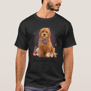 T-shirt Jolie Goldendoodle Maman Fleur Joyeuse Fête des Mè