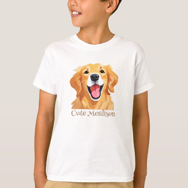 T-shirt Jolie goldenretriever Chien Happy Visage Expressio (Devant)