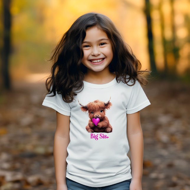 T-shirt Jolie Grande Soeur Rose Bébé Vache (Créateur téléchargé)