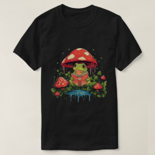 T-shirt Jolie grenouille Cottagecore lisant sous un champi