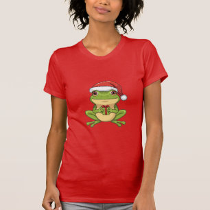 T-shirt Jolie grenouille de Noël avec un chapeau de Père N